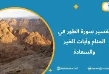 تفسير حلم سورة الطور في المنام